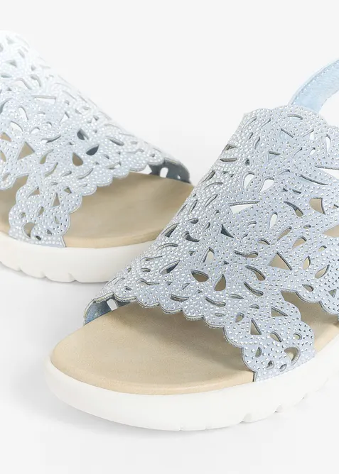 Sandali Marco Tozzi glitterati con tacco e plateau, Marco Tozzi