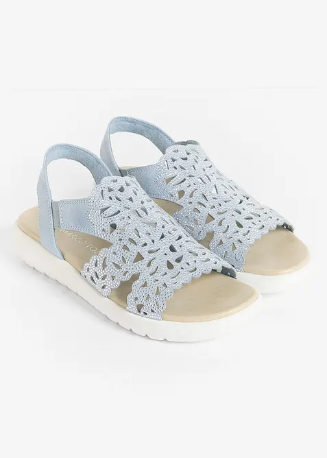 Sandali Marco Tozzi glitterati con tacco e plateau, Marco Tozzi