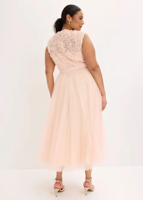 Abito da sera in tulle delicato con fiori, bonprix