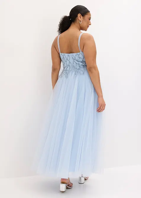 Abito da sera in tulle delicato con applicazioni di strass, bonprix