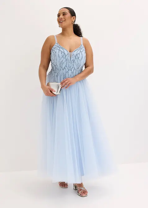 Abito da sera in tulle delicato con applicazioni di strass, bonprix