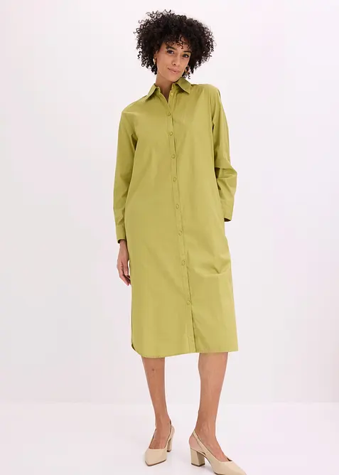 Abito chemisier in popeline di cotone, bonprix