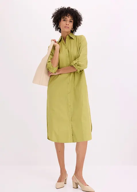 Abito chemisier in popeline di cotone, bonprix