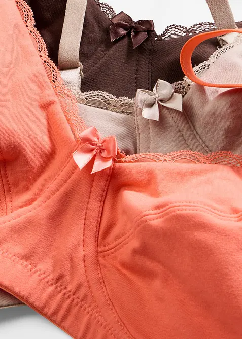 Reggiseno senza ferretto  con cotone (pacco da 3), bonprix