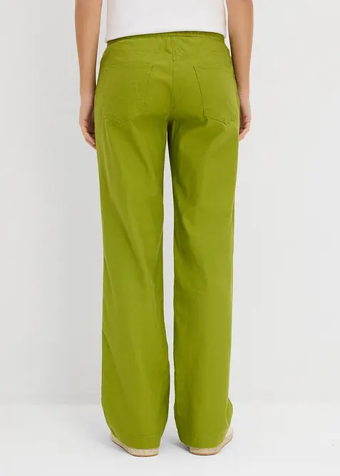 Pantaloni a palazzo in misto lino e cotone, bonprix