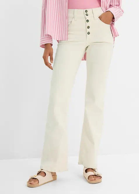 Jeans elasticizzati straight, vita alta, bonprix