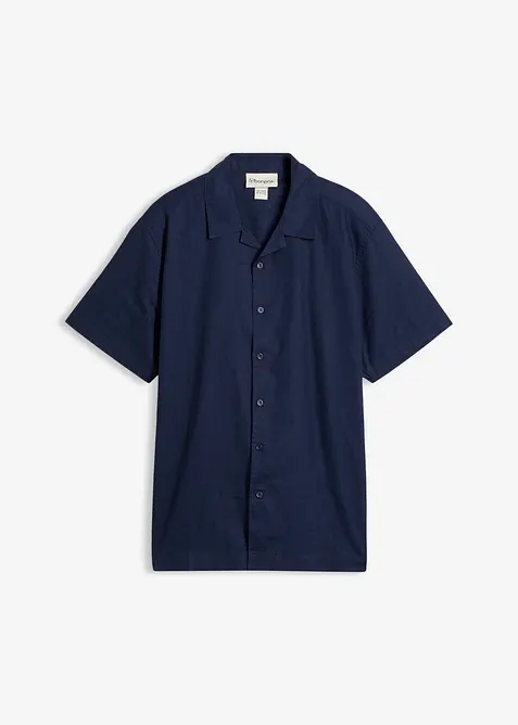 Camicia a maniche corte in misto lino leggero, loose fit, bonprix