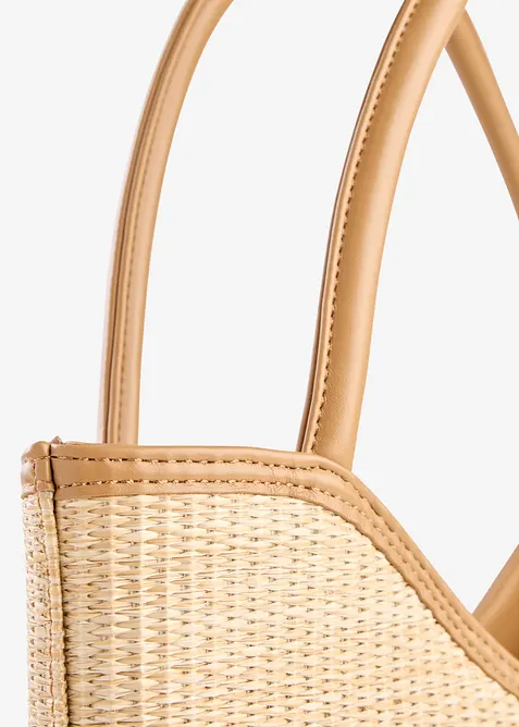 Borsa shopper in similpaglia, bonprix