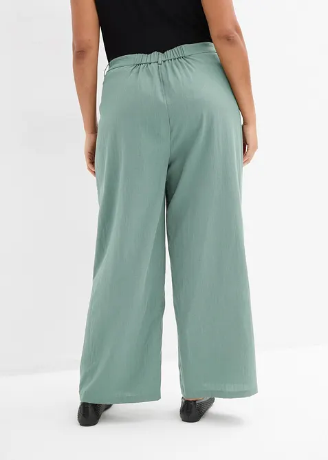 Pantaloni in misto viscosa con bottone decorativo, bonprix