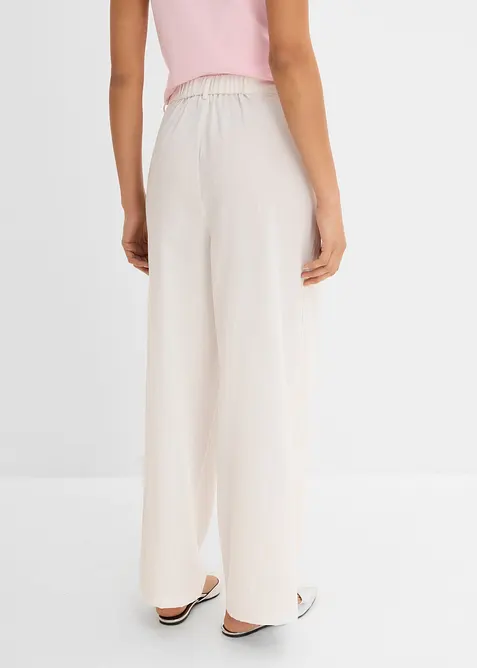 Pantaloni in misto viscosa con bottone decorativo, bonprix