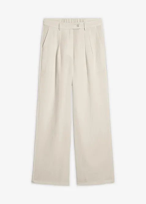 Pantaloni in misto viscosa con bottone decorativo, bonprix