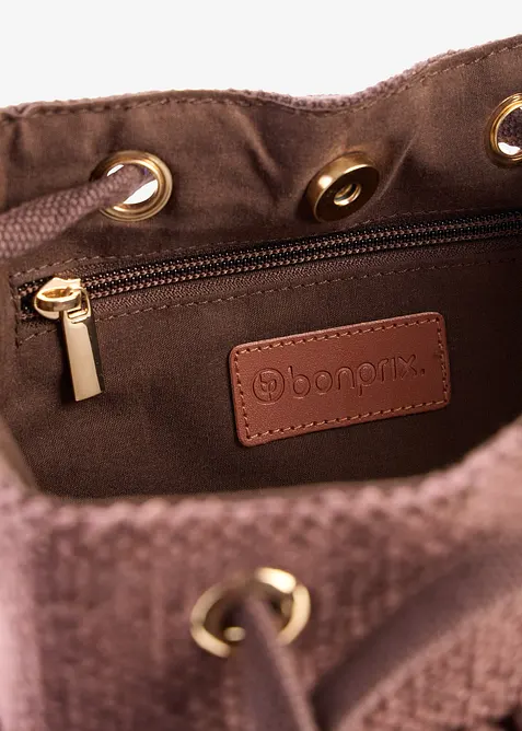 Borsa a secchiello con lavorazione strutturata, bonprix