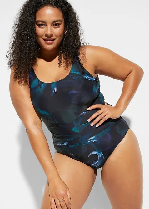 Costume intero con arricciatura e effetto modellante leggero, bonprix