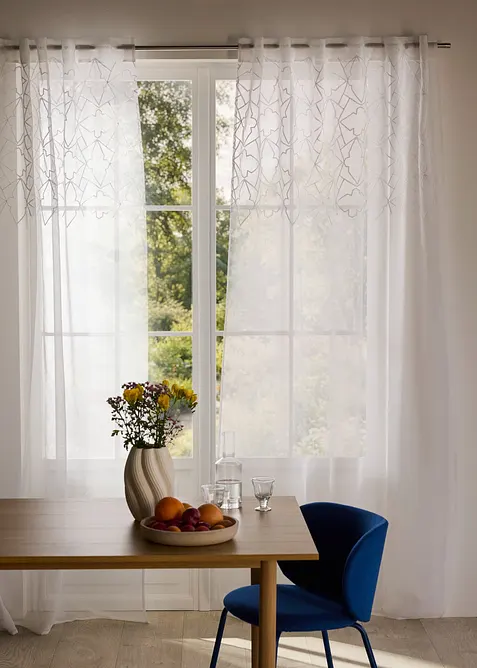 Tenda trasparente ricamata (pacco da 1), bonprix