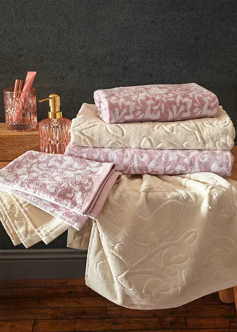 Asciugamano in cotone con struttura a rilievo, bonprix