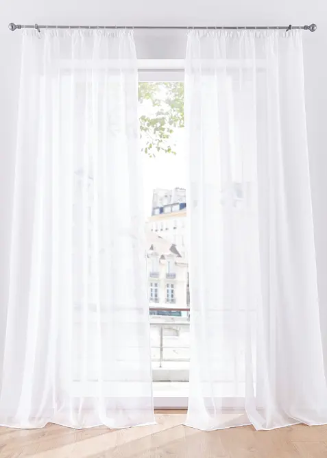 Tenda trasparente finemente strutturata, anche extra lunga (pacco da 1), bonprix