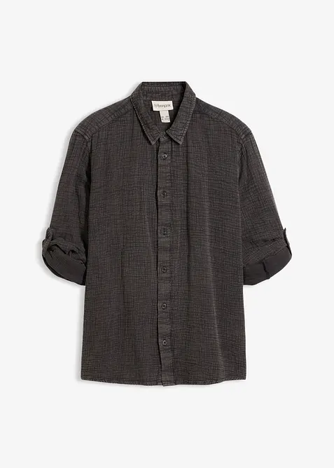 Camicia in mussola di puro cotone effetto lavato, bonprix