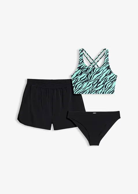 Bikini e pantaloncini (set 3 pezzi), bonprix