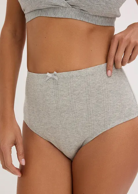 Slip a vita alta in cotone leggero (pacco da 4), bonprix