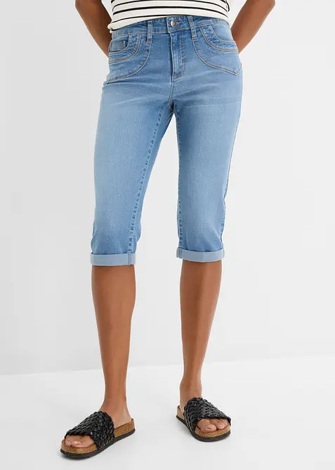 Jeans cropped straight, vita media, bonprix