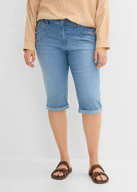 Jeans cropped straight, vita media, bonprix