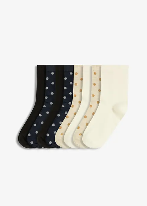 Calzini con lurex e cotone biologico (pacco da 8 paia), bonprix