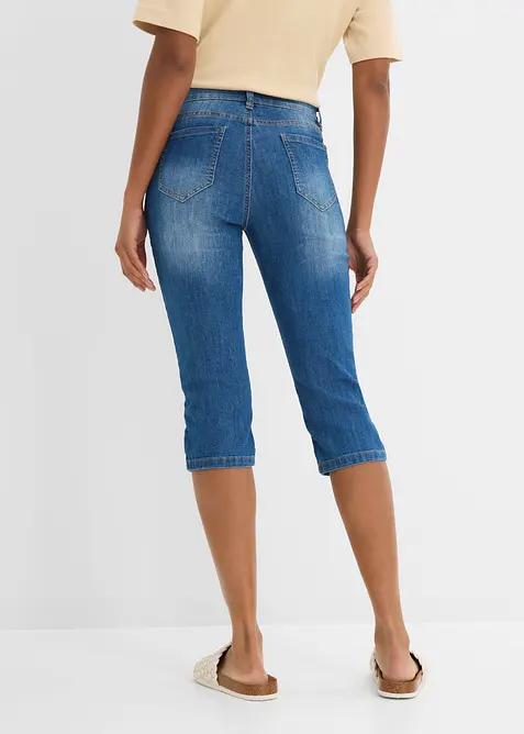 Jeans capri slim, vita media, bonprix