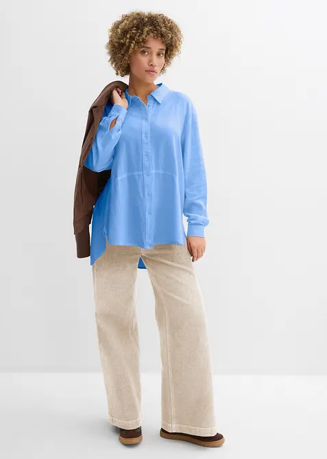 Camicia oversize in misto lino, bonprix