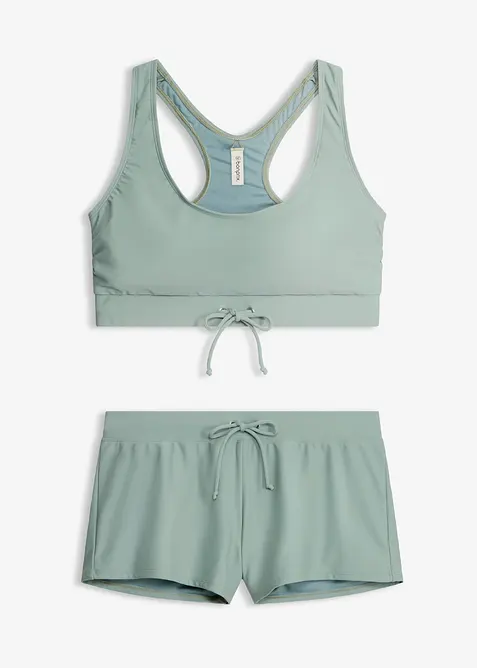 Bikini a bustier con pantaloncini da mare (set 2 pezzi), bonprix