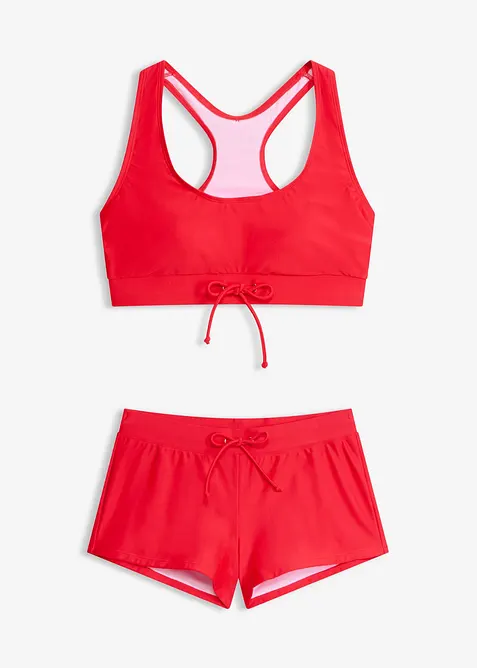 Bikini a bustier con pantaloncini da mare (set 2 pezzi), bonprix