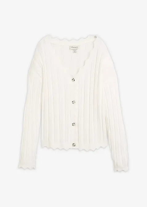 Cardigan cropped traforato, bonprix
