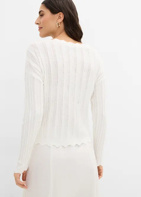 Cardigan cropped traforato, bonprix