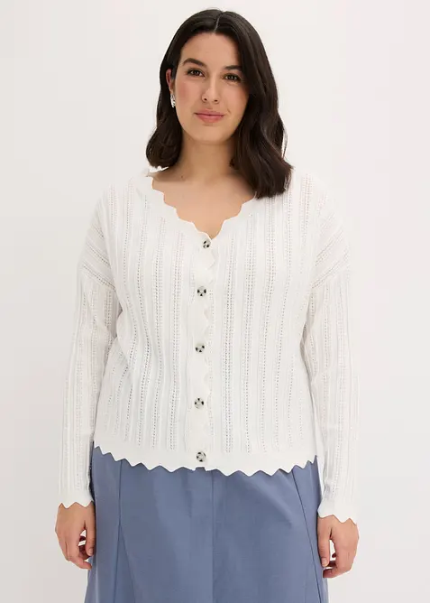Cardigan cropped traforato, bonprix