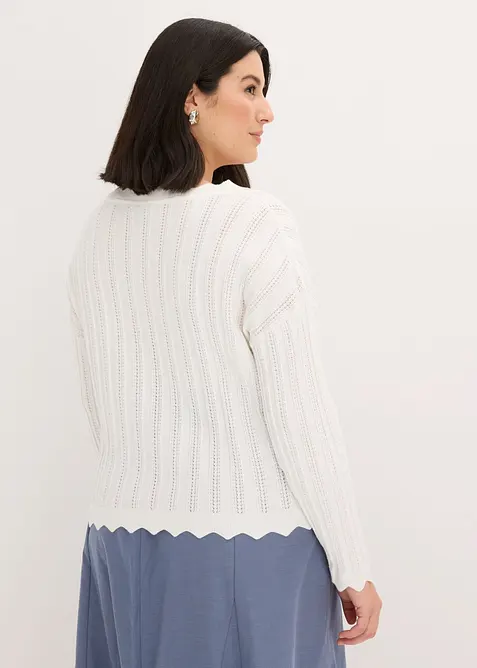 Cardigan cropped traforato, bonprix