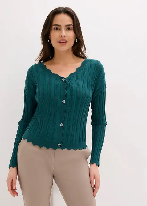 Cardigan cropped traforato, bonprix