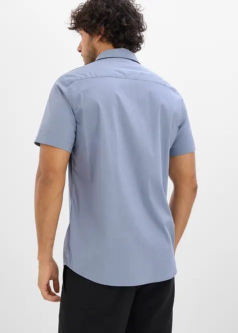 Camicia a maniche corte elasticizzata, slim fit, bonprix