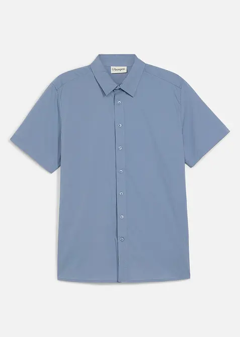 Camicia a maniche corte elasticizzata, slim fit, bonprix
