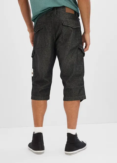 Bermuda cargo lunghi in denim elasticizzato leggero, relaxed fit, bonprix