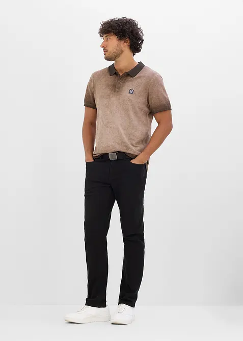 Polo in piquet effetto lavato, bonprix