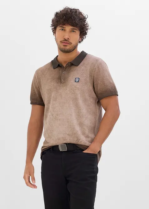 Polo in piquet effetto lavato, bonprix