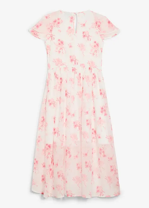 Abito in chiffon crinkle operato, bonprix