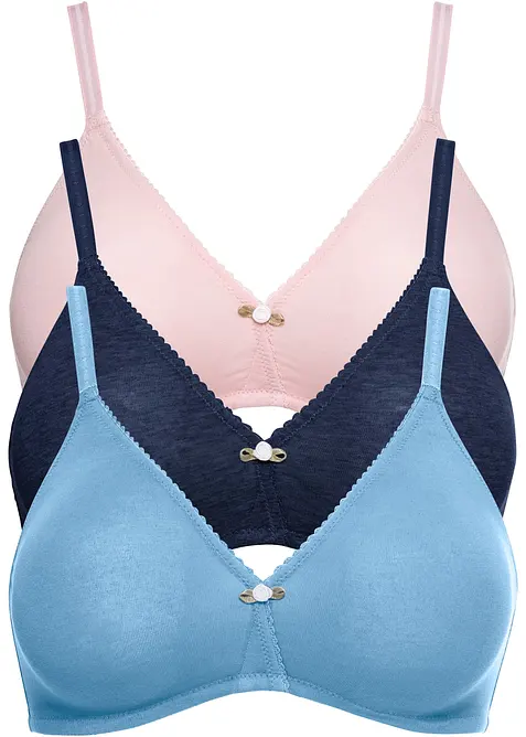 Reggiseno senza ferretto con cotone biologico (pacco da 3), bonprix