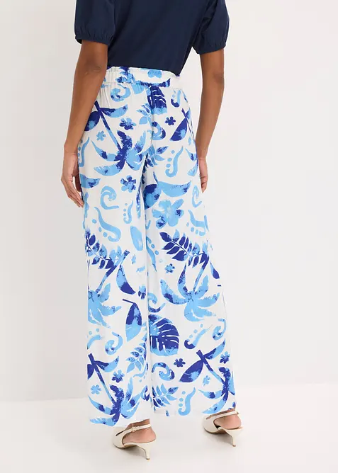 Pantaloni larghi fantasia in viscosa operata, bonprix