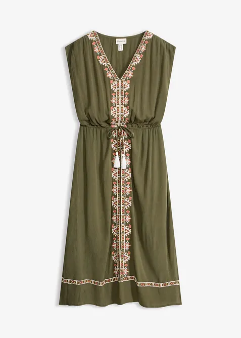 Abito midi boho chic in viscosa fluida, bonprix