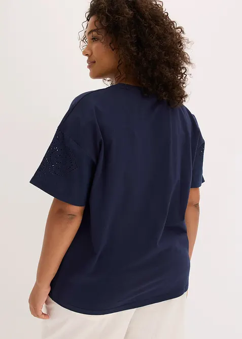 T-shirt con ricami traforati, bonprix