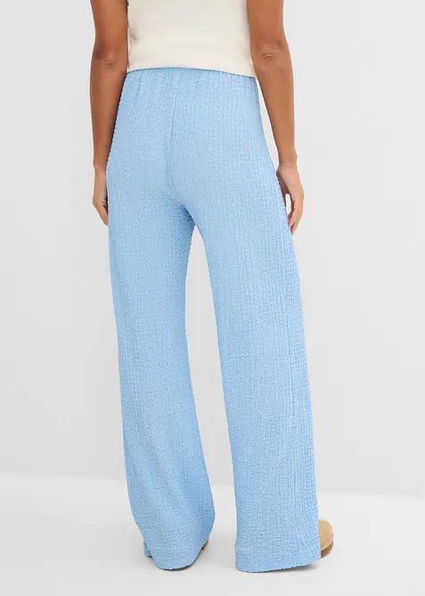 Pantaloni larghi in cr&ecirc;pe operato con elastico in vita, bonprix