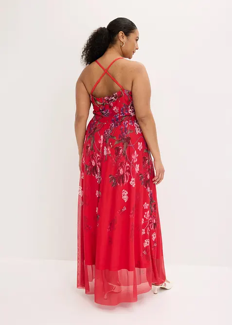 Abito lungo in tulle delicato con spalline, bonprix