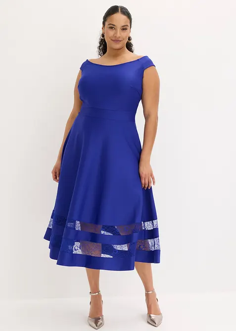 Abito a spalle scoperte con pizzo, bonprix