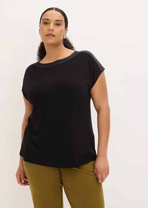 Maglia con dettaglio in satin, bonprix