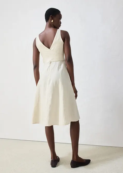 Abito midi in puro lino, bonprix